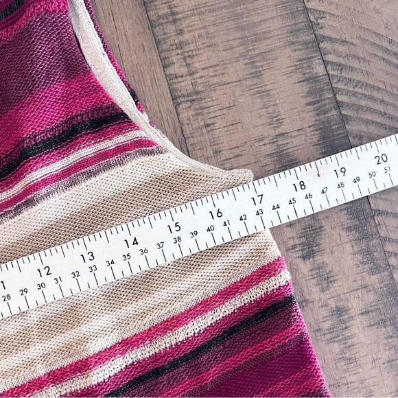 Lauren Ralph Lauren Sleeveless Sweater Tank Top Size PL Linen Striped Women’s - Picture 5 of 5